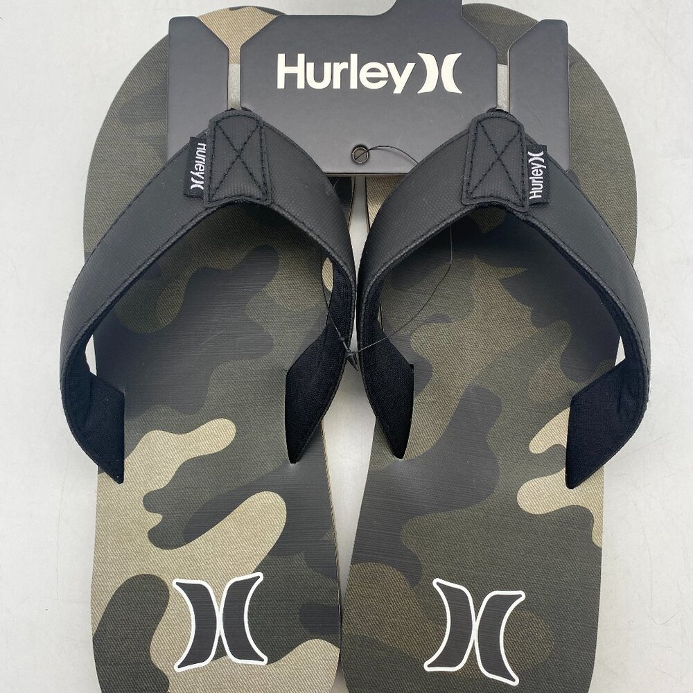 *MARKED DOWN* Hurley Flip Flop sandals Green/Black Camo Men's US Size 10 AND 12